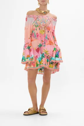 A LINE FRILL DRESS SISTER SUNSET