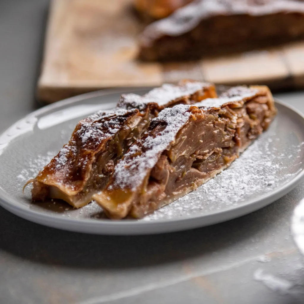 Apple Strudel - Apfelstrudel  - Traditional Austrian Pastry