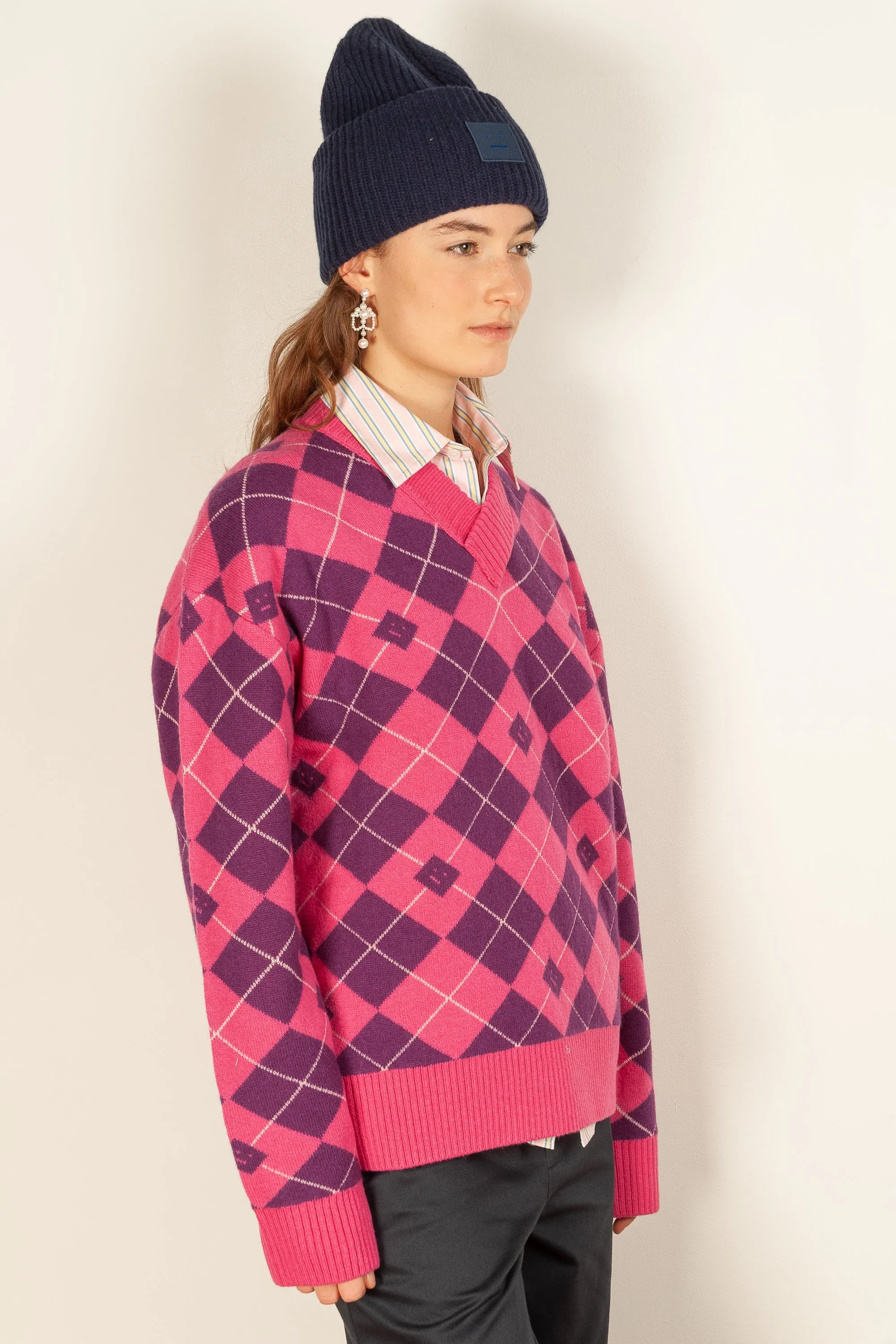 Argyle Jacquard Wool Jumper