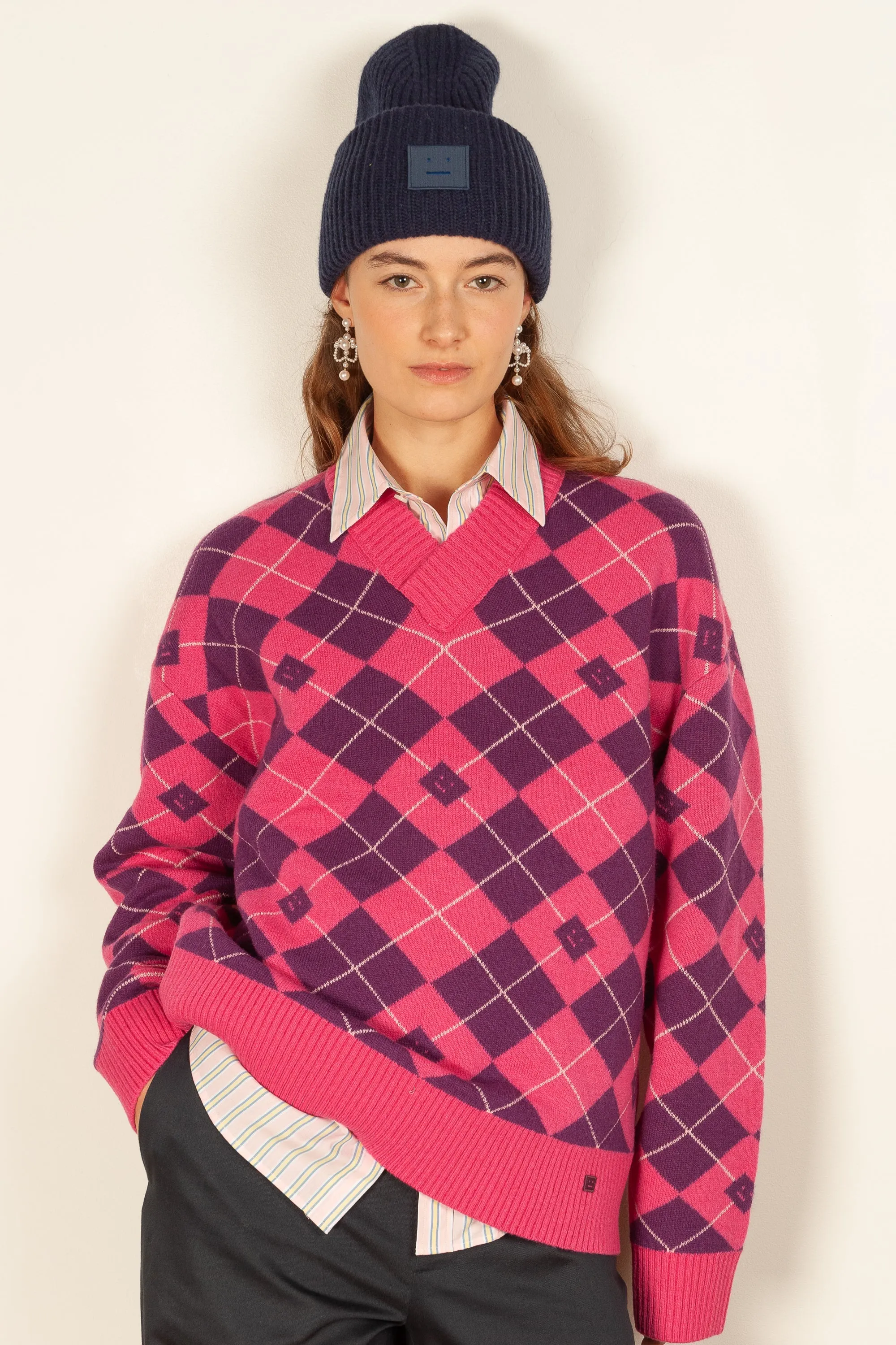 Argyle Jacquard Wool Jumper