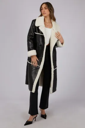 Billie Sherpa Coat | Black