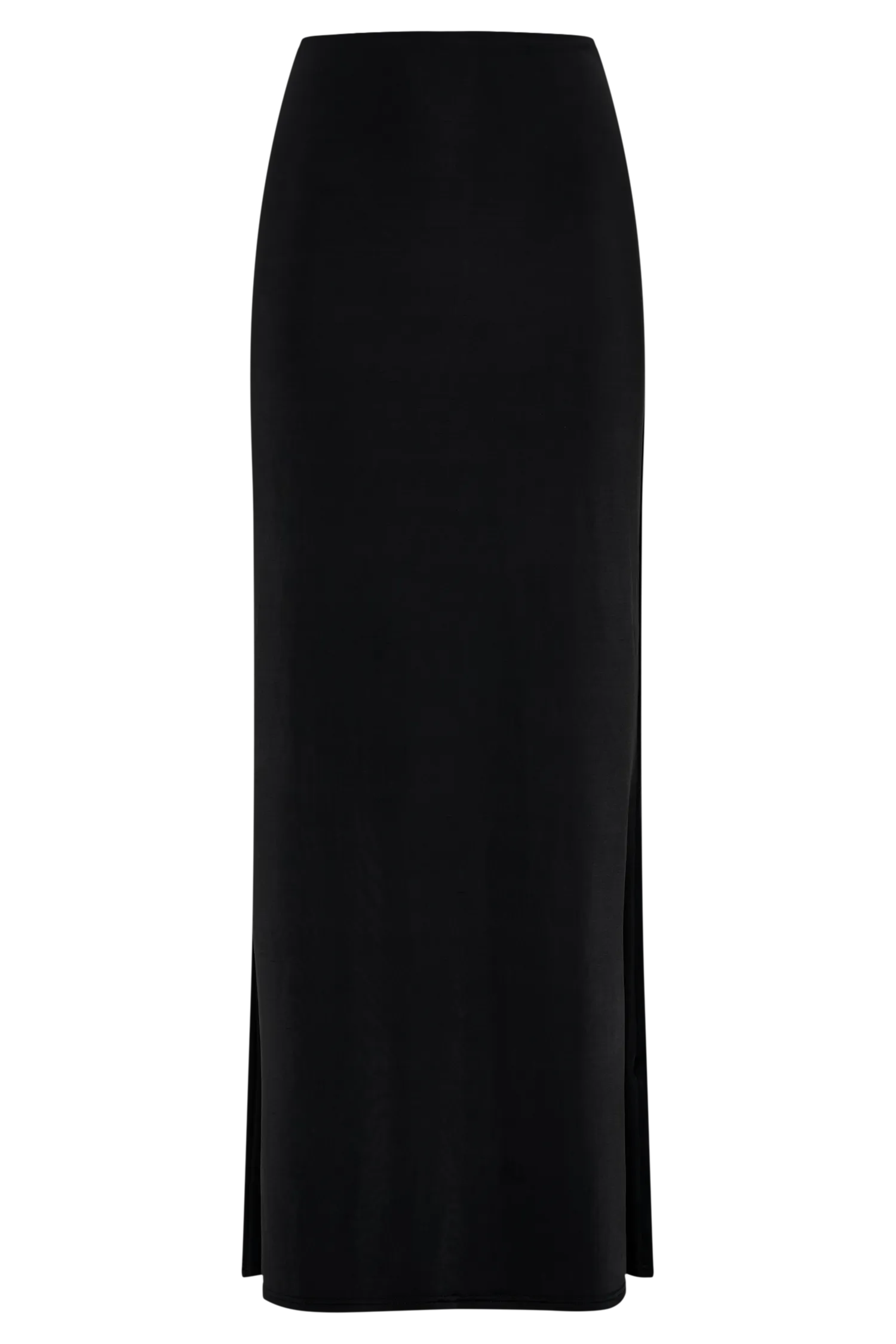 Bruna Slinky Fishtail Maxi Skirt - Black