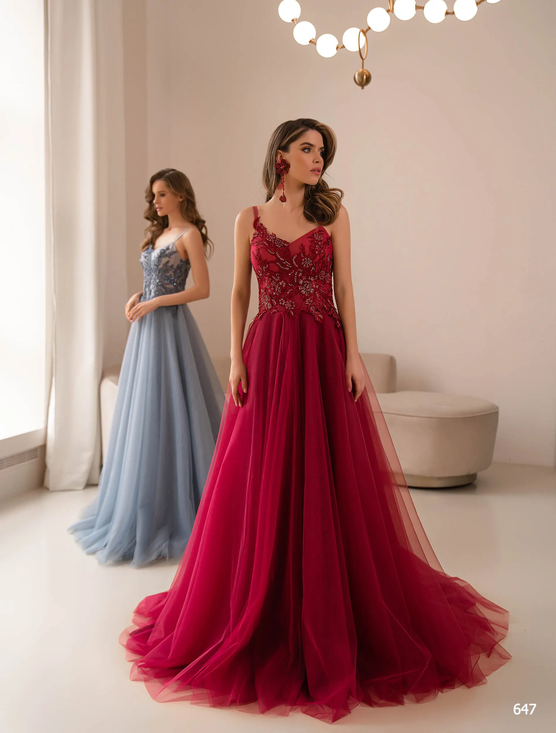 Burgundy Bridesmaid Ball Gown Dress Formal Occasion Prom Gown