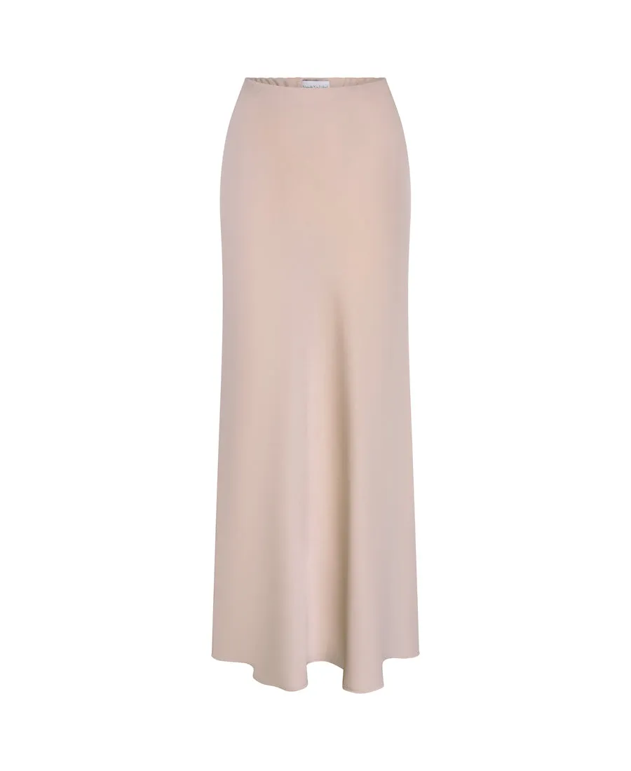 Champagne Satin Maxi Slip Skirt