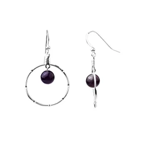 Earring | Notched Hoop | Amethyst