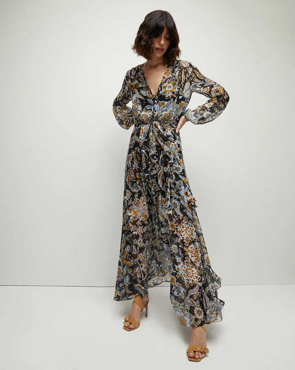 Elvita Brushstroke Maxi Dress