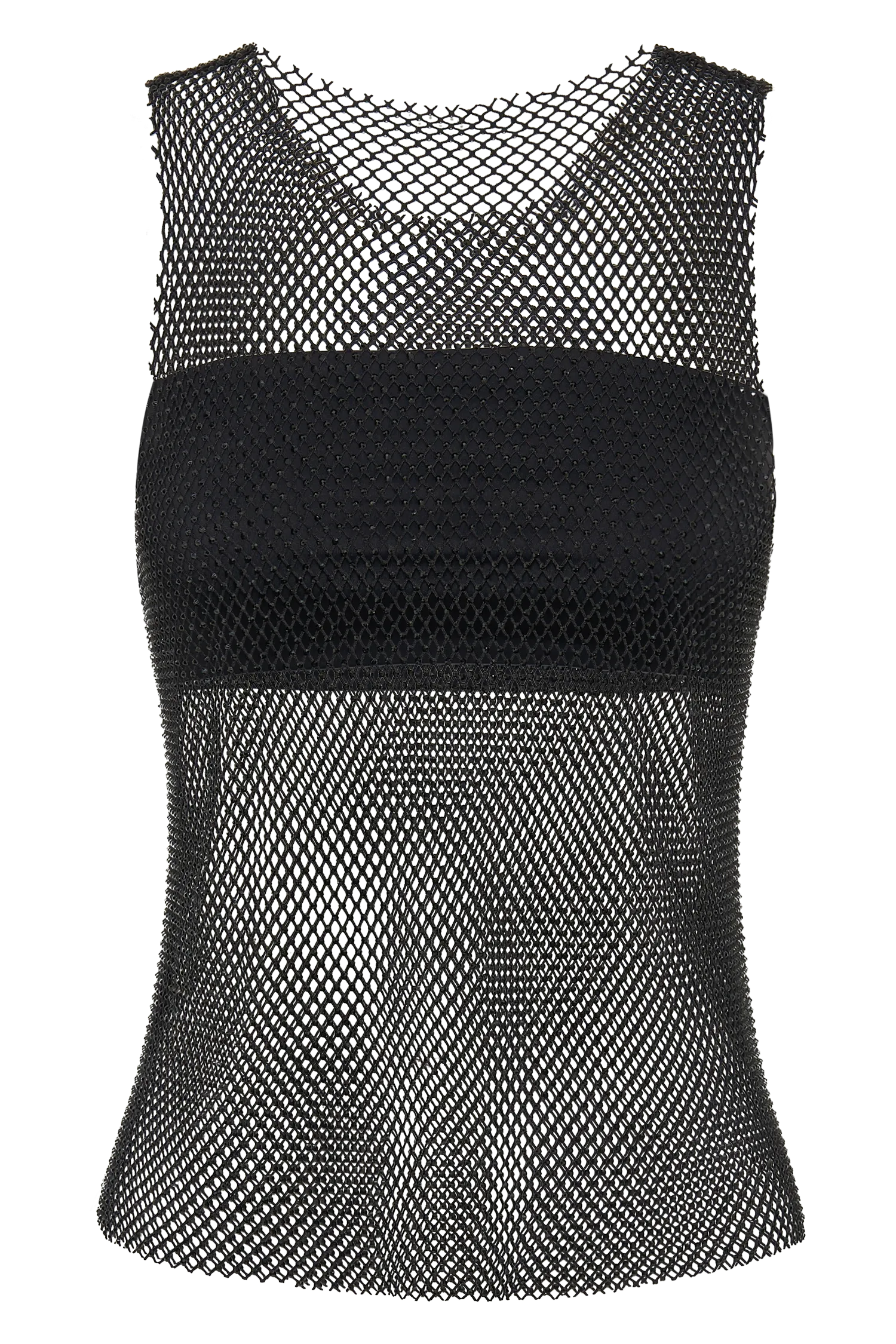 Emerson Diamante Mesh Tank Top - Black