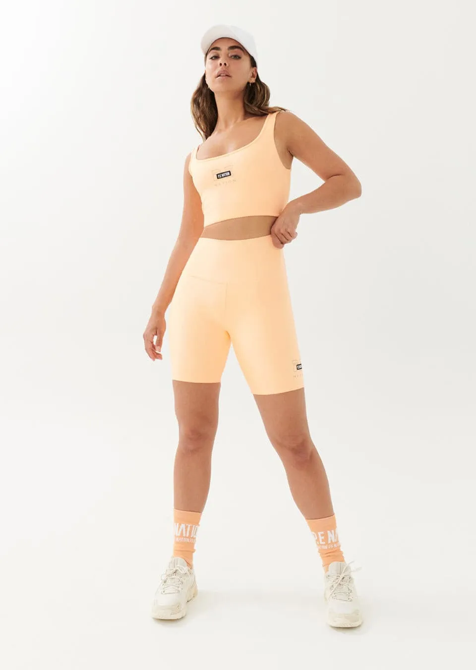 GRAND STAND SPORTS BRA IN PASTEL PEACH