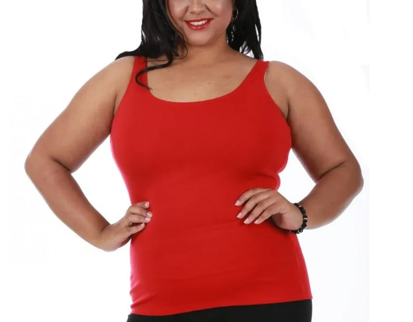 InstantFigure Curvy Plus Size Casual Scoop Neck Tank Top 168021C