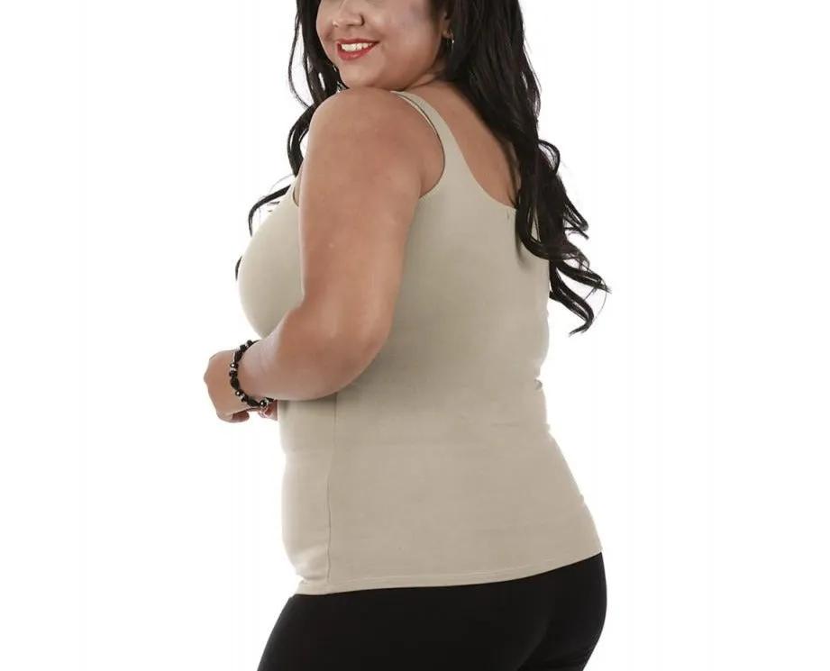 InstantFigure Curvy Plus Size Casual Scoop Neck Tank Top 168021C