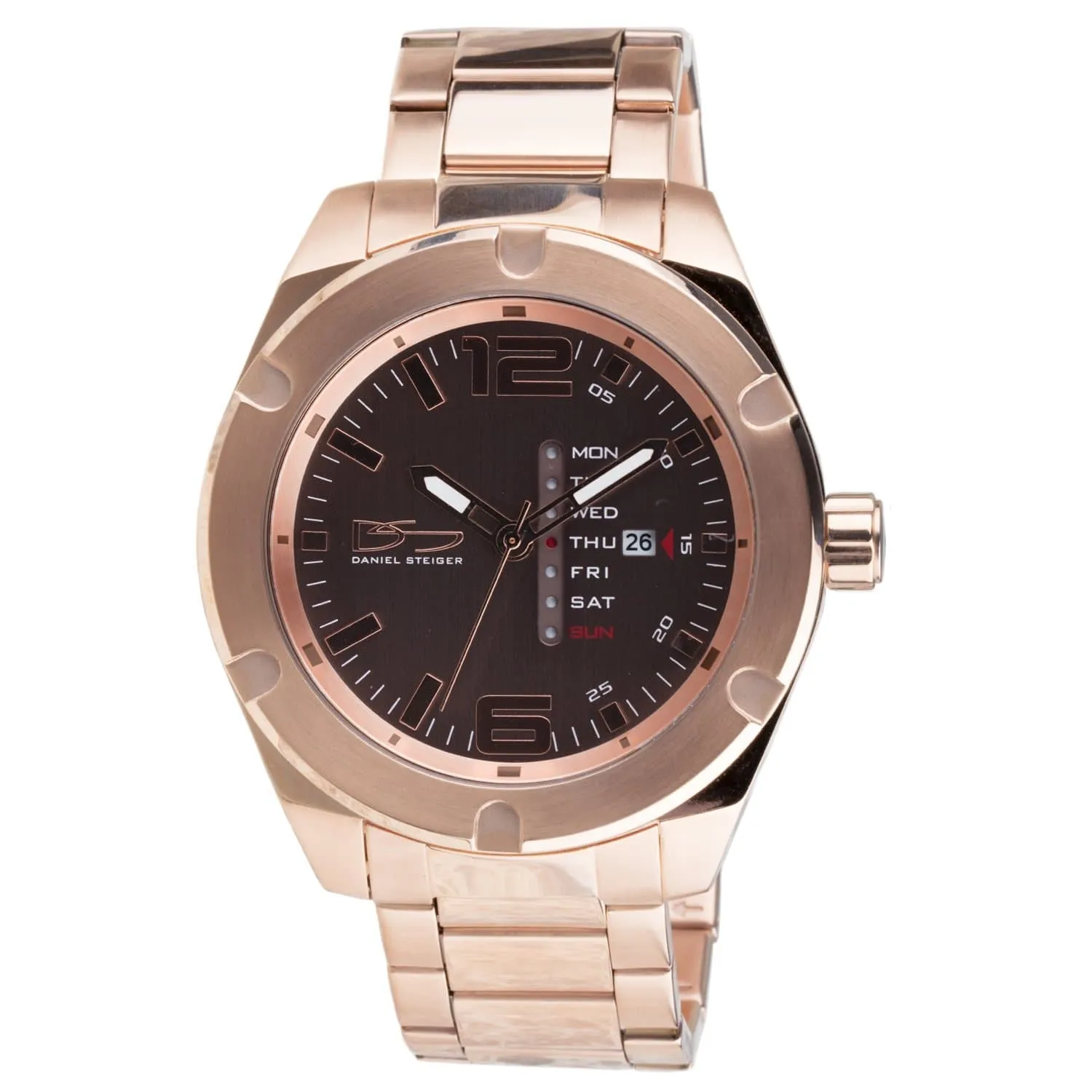 Linear Day Date Rose Gold Watch