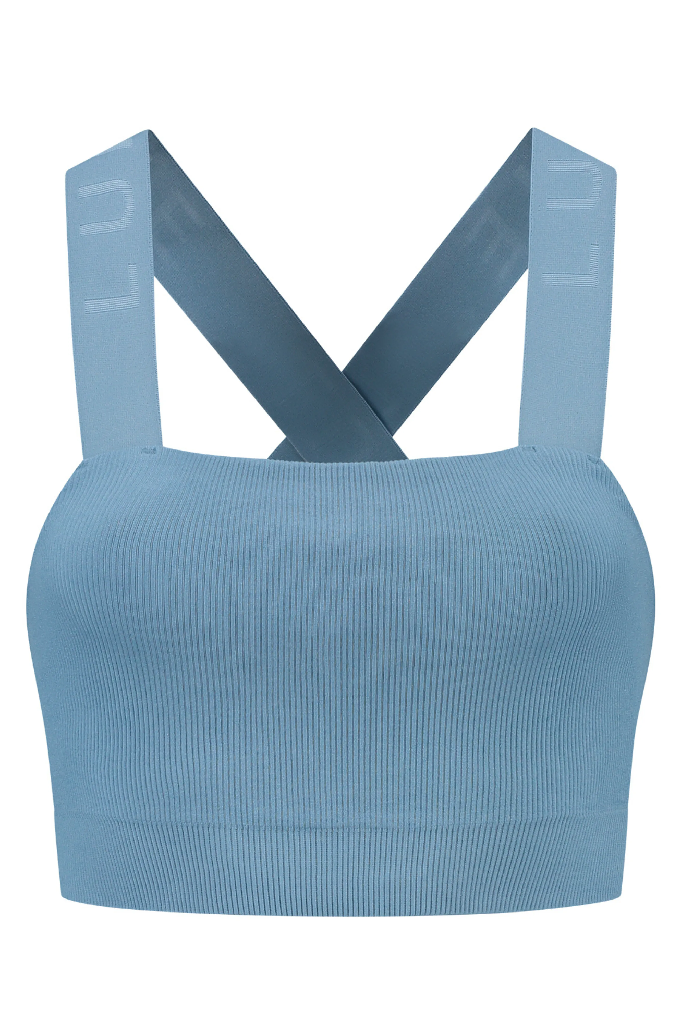 LUNA SCULPT light support bandeau rib bra - Spring Lake Blue