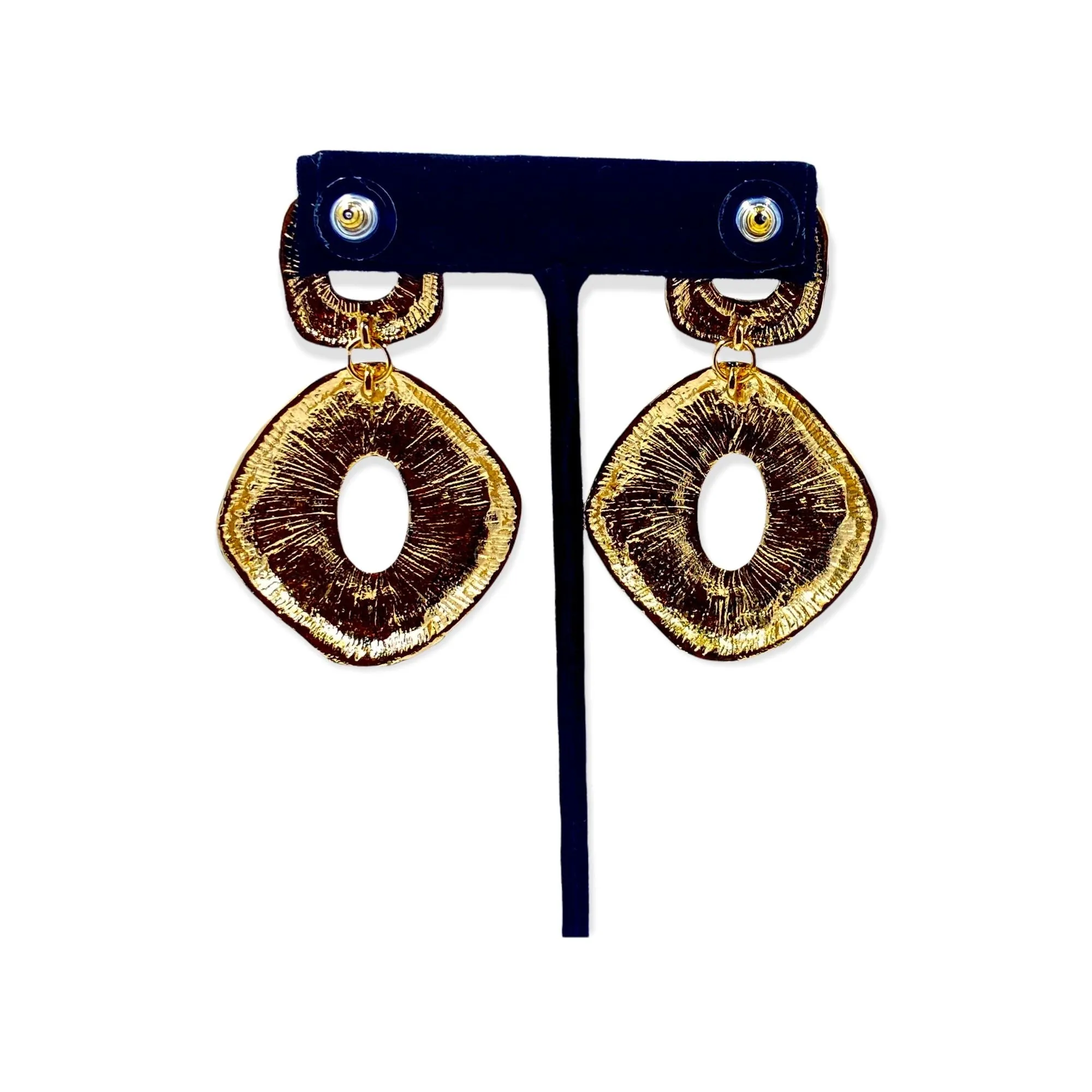 Nina Black and Gold Statement Earrings