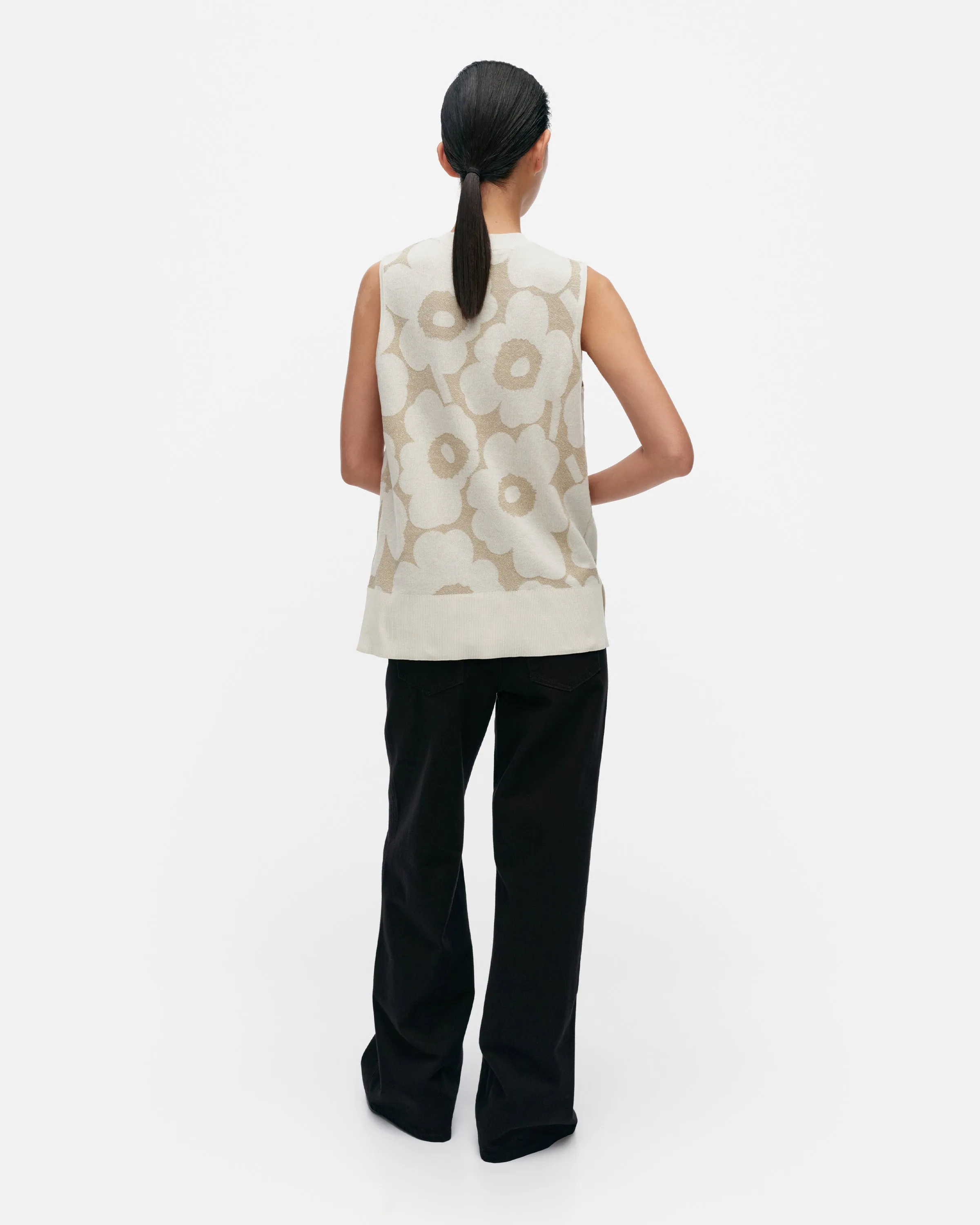 pinta pieni unikko li - cotton linen knitted vest (XS)