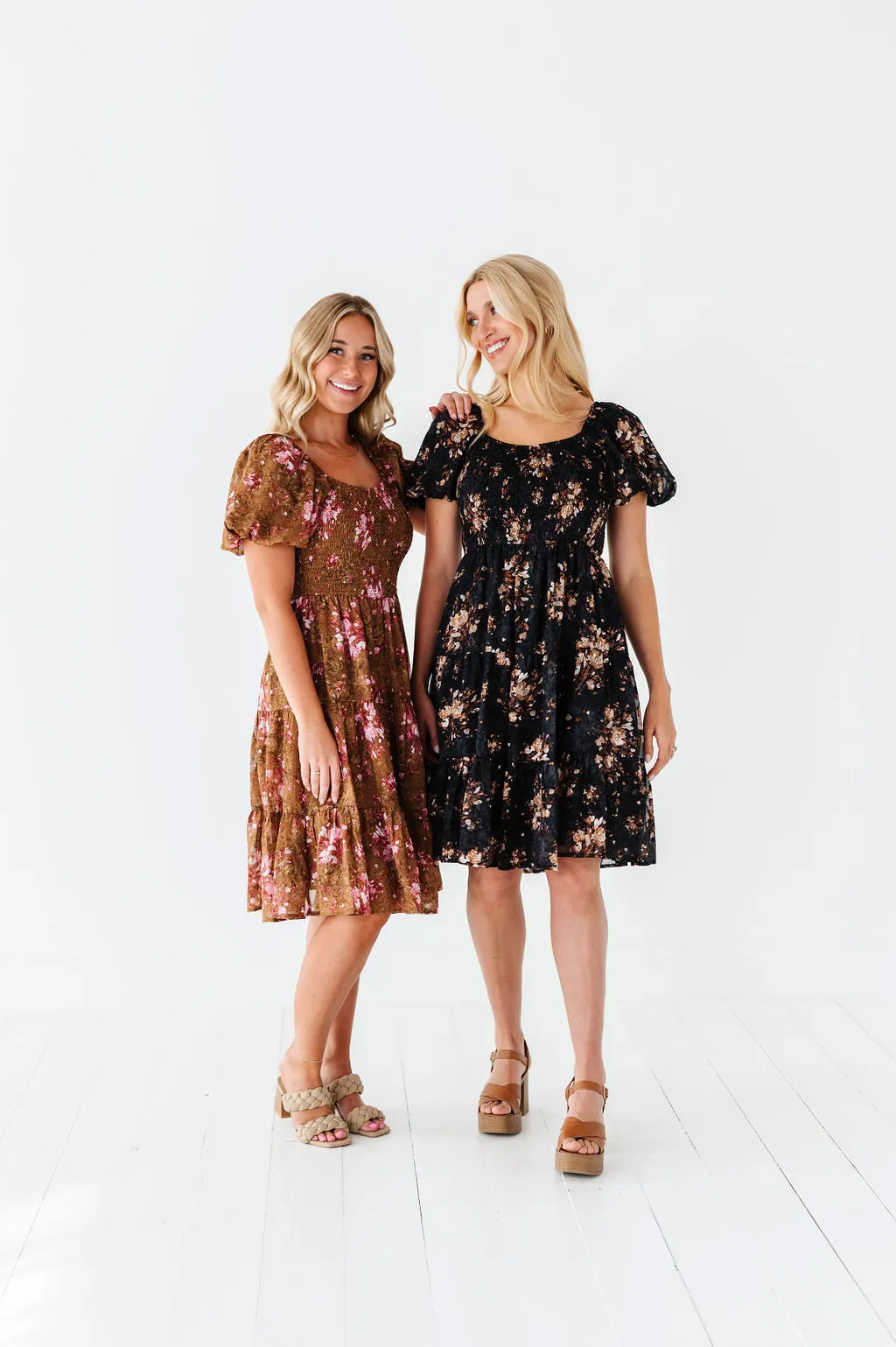 Preslee Chiffon Dress in Brown