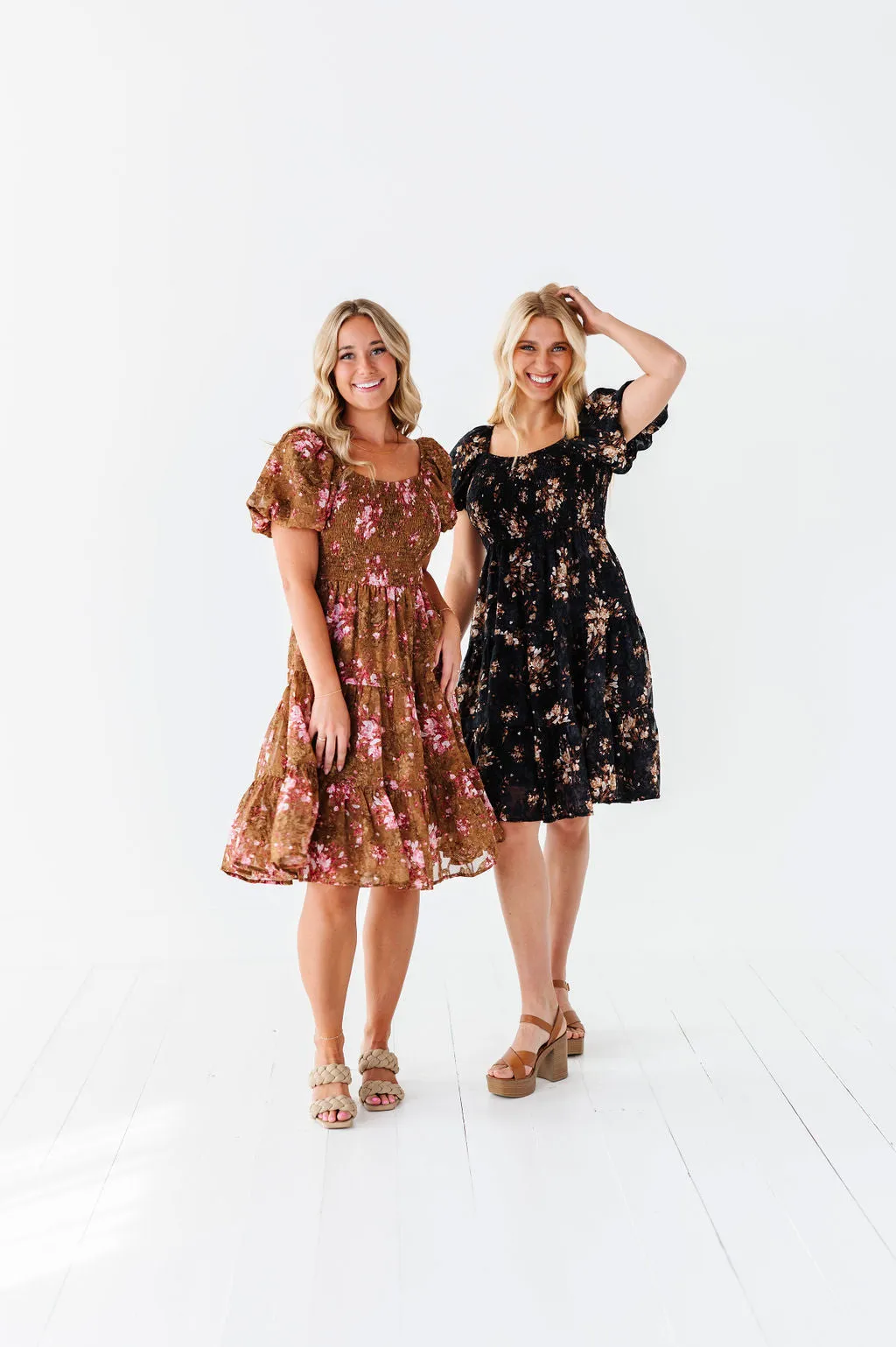 Preslee Chiffon Dress in Brown