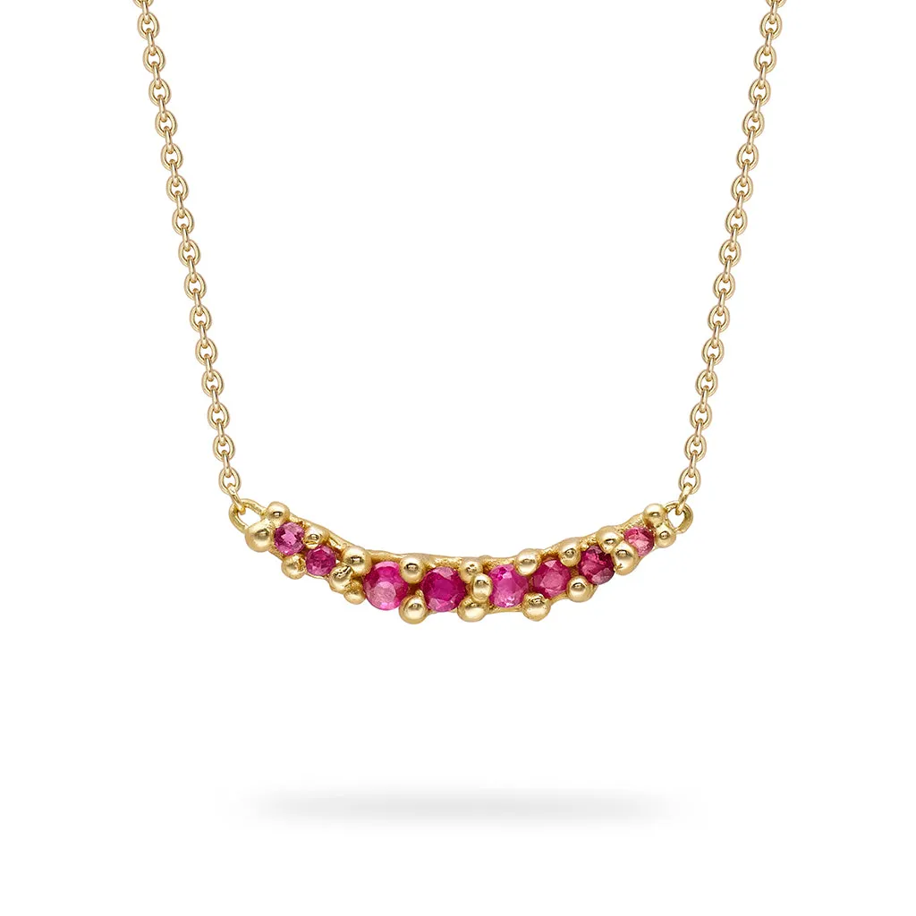 Ruby Encrusted Bar Necklace