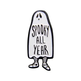 Spooky All Year Ghost Enamel Pin by Ectogasm