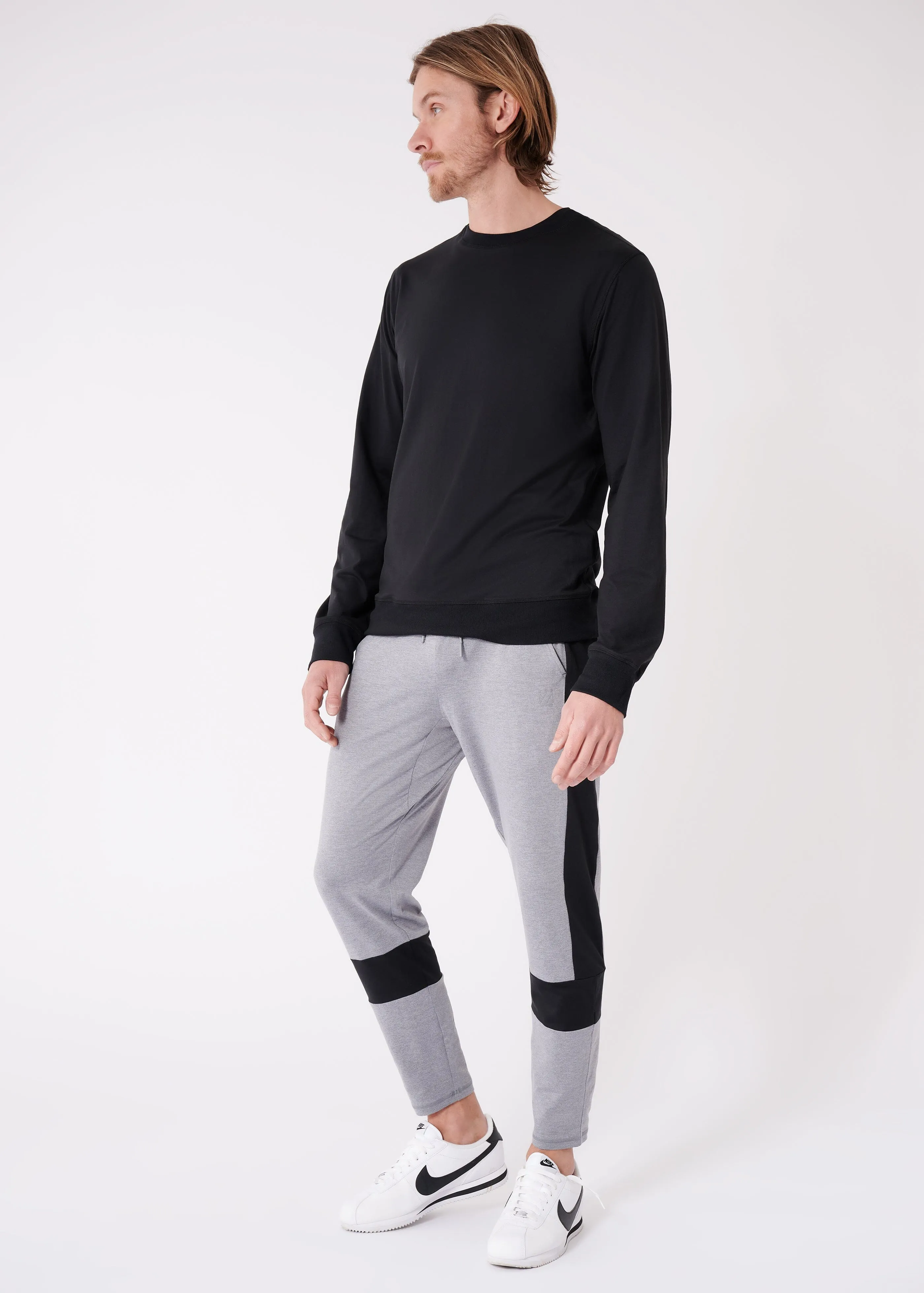 Summit Pant | Heather Grey w/ Black Stripe