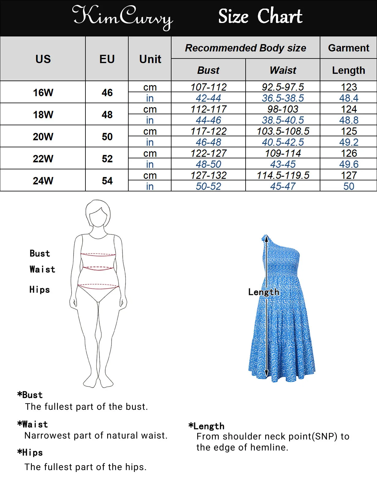 Women Plus Size Elastic Waist Midi Dress One-Shoulder A-Line Dress