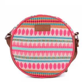 Womens Pink Round Sling Bag